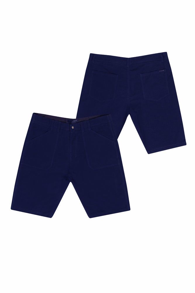 Navyblå hør shorts - Ed Baxter